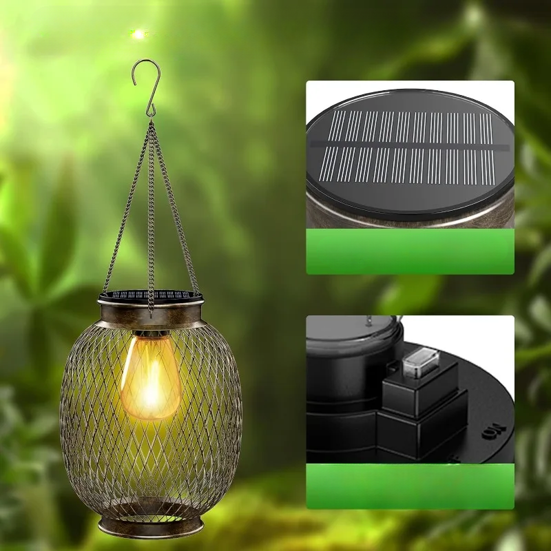 Solar Hanging Lantern Set – Elegant Outdoor LED Lights for Garden and Patio