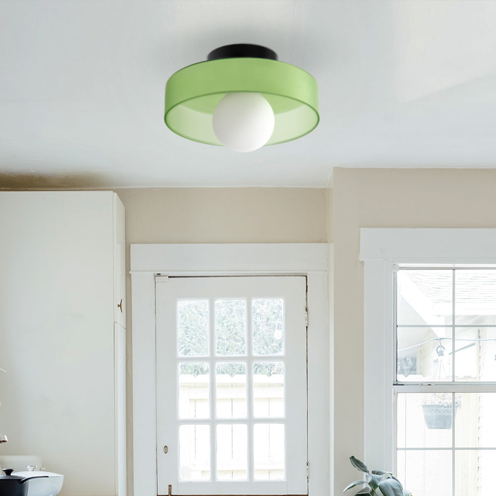 Modern Round Glass Ceiling Light – Elegant & Minimalist Design