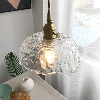 Elegant Glass Pendant Light – Modern Brass & Glass Hanging Lamp