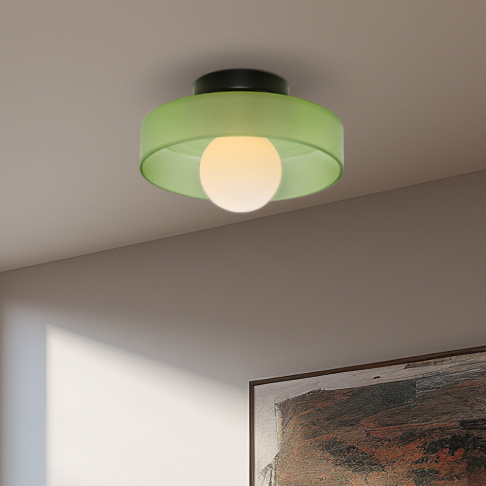 Modern Round Glass Ceiling Light – Elegant & Minimalist Design