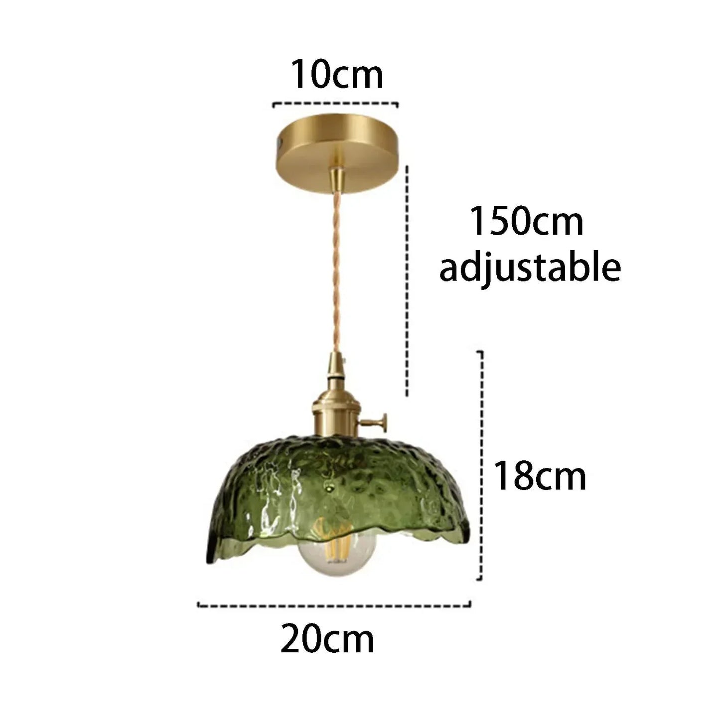 Elegant Glass Pendant Light – Modern Brass & Glass Hanging Lamp