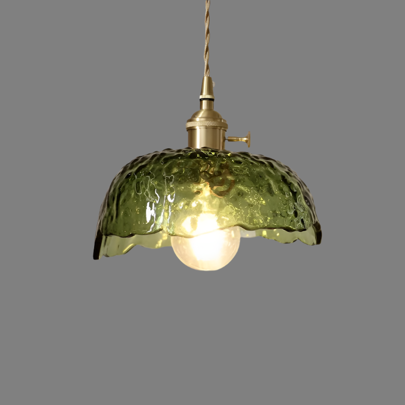 Elegant Glass Pendant Light – Modern Brass & Glass Hanging Lamp