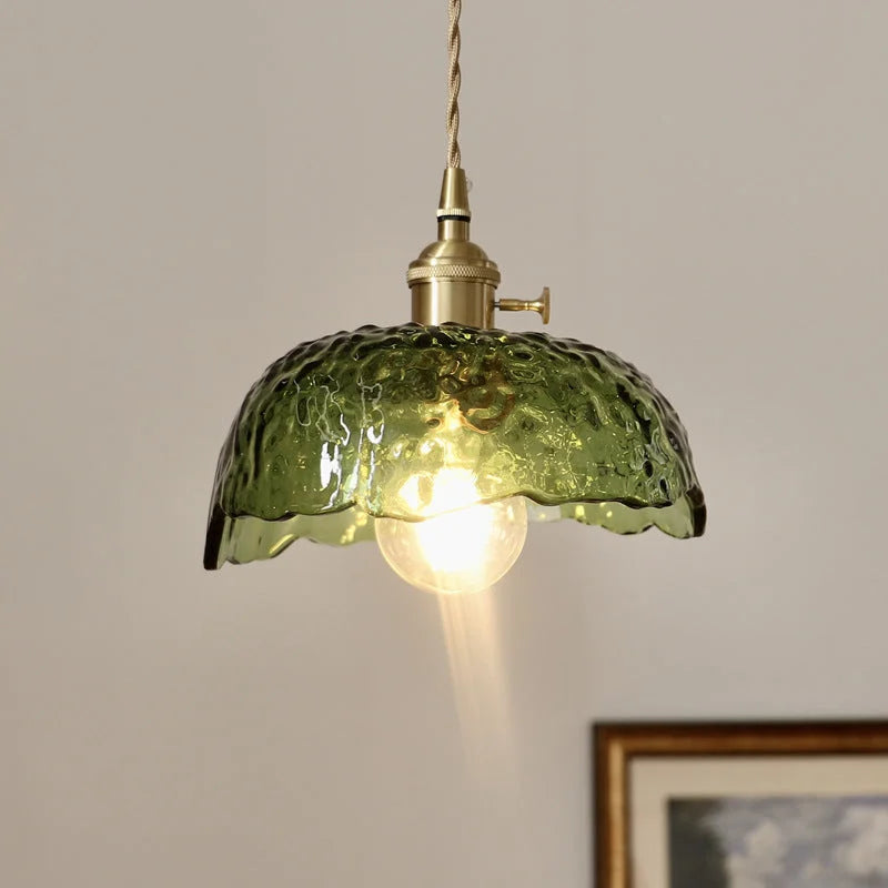 Elegant Glass Pendant Light – Modern Brass & Glass Hanging Lamp