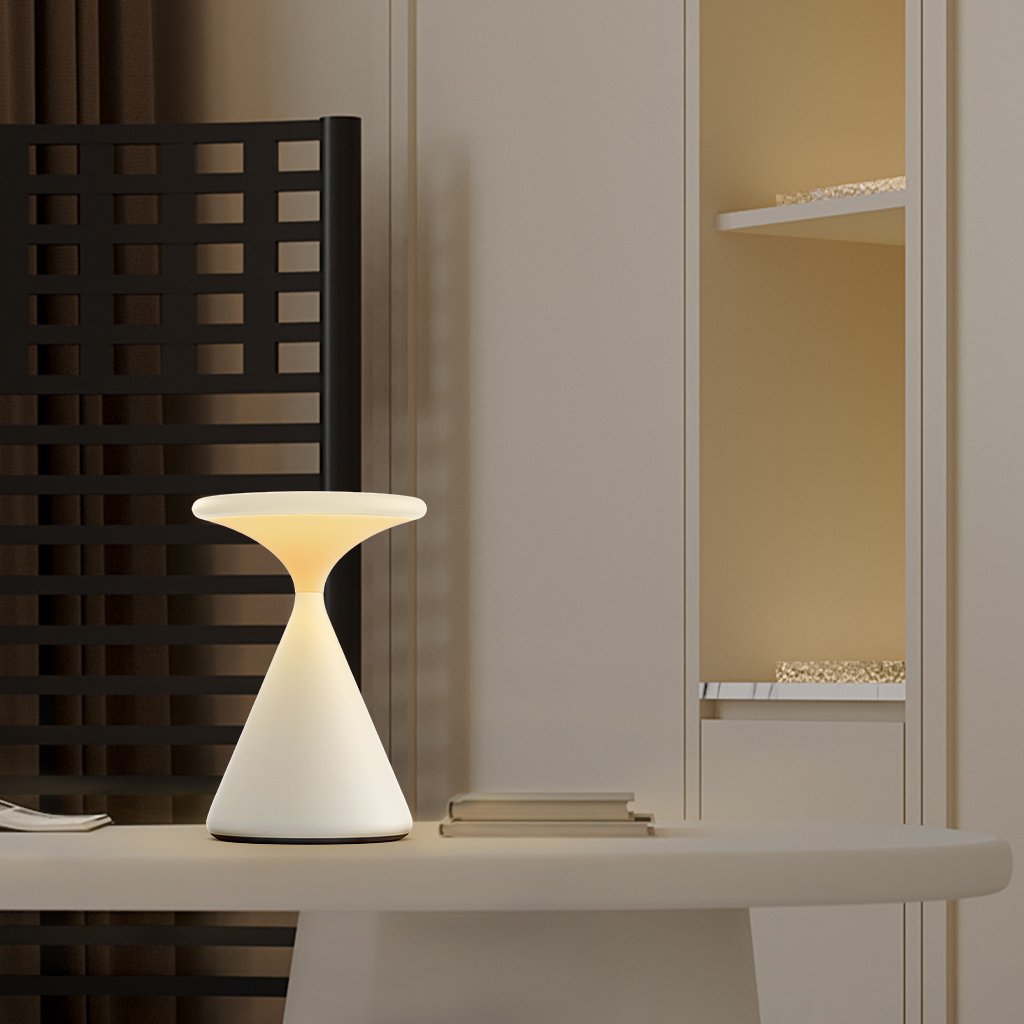 SableLume LED Hourglass Lamp – Elegant, Wireless & Dimmable Lighting