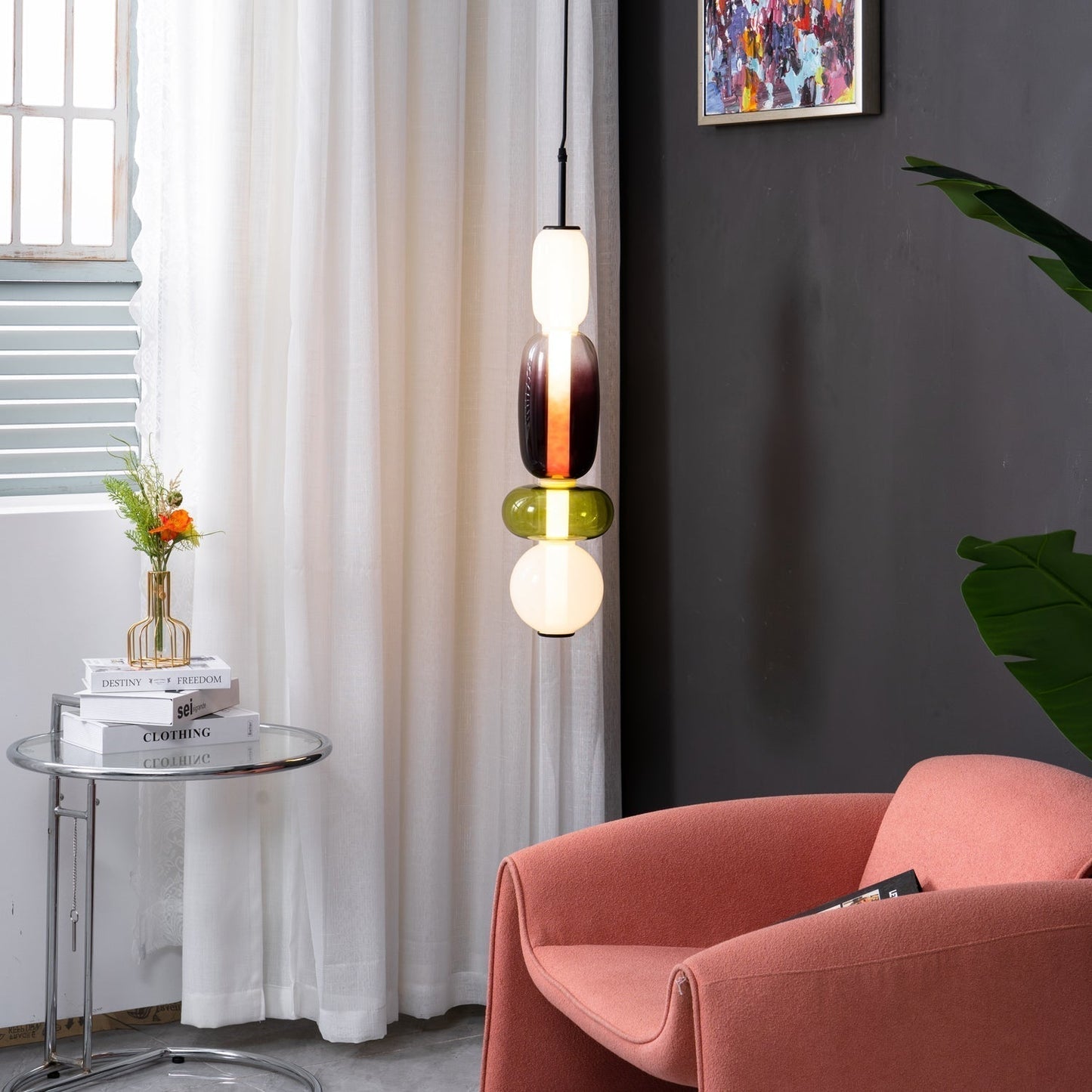 Kandiertes Glas Pendant Light – Vibrant LED Glass Fixture for a Stylish Interior