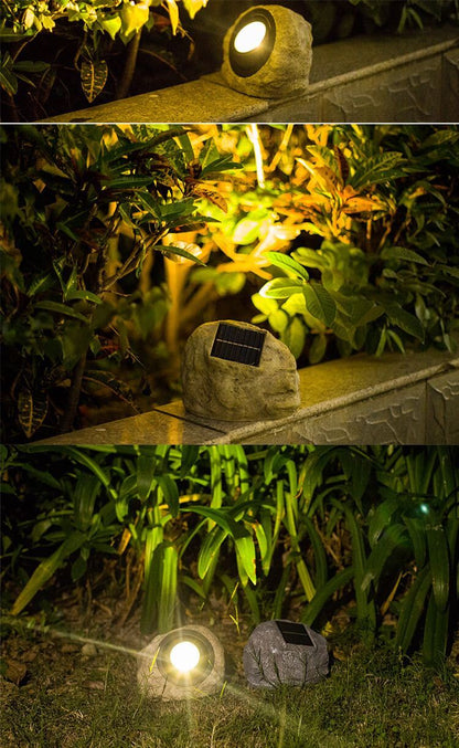 Solar Rock Design Garden Lamp – Elegant and Discreet Lighting for Your Outdoors