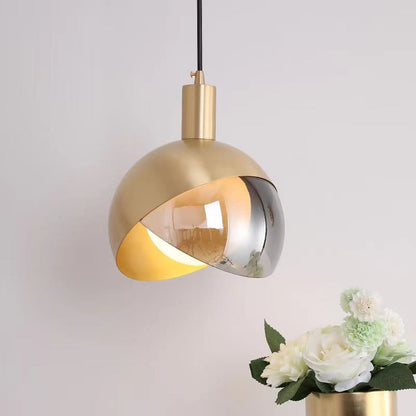 Modern Gold Glass Pendant Light – Elegant Smoked Glass & Adjustable Drop