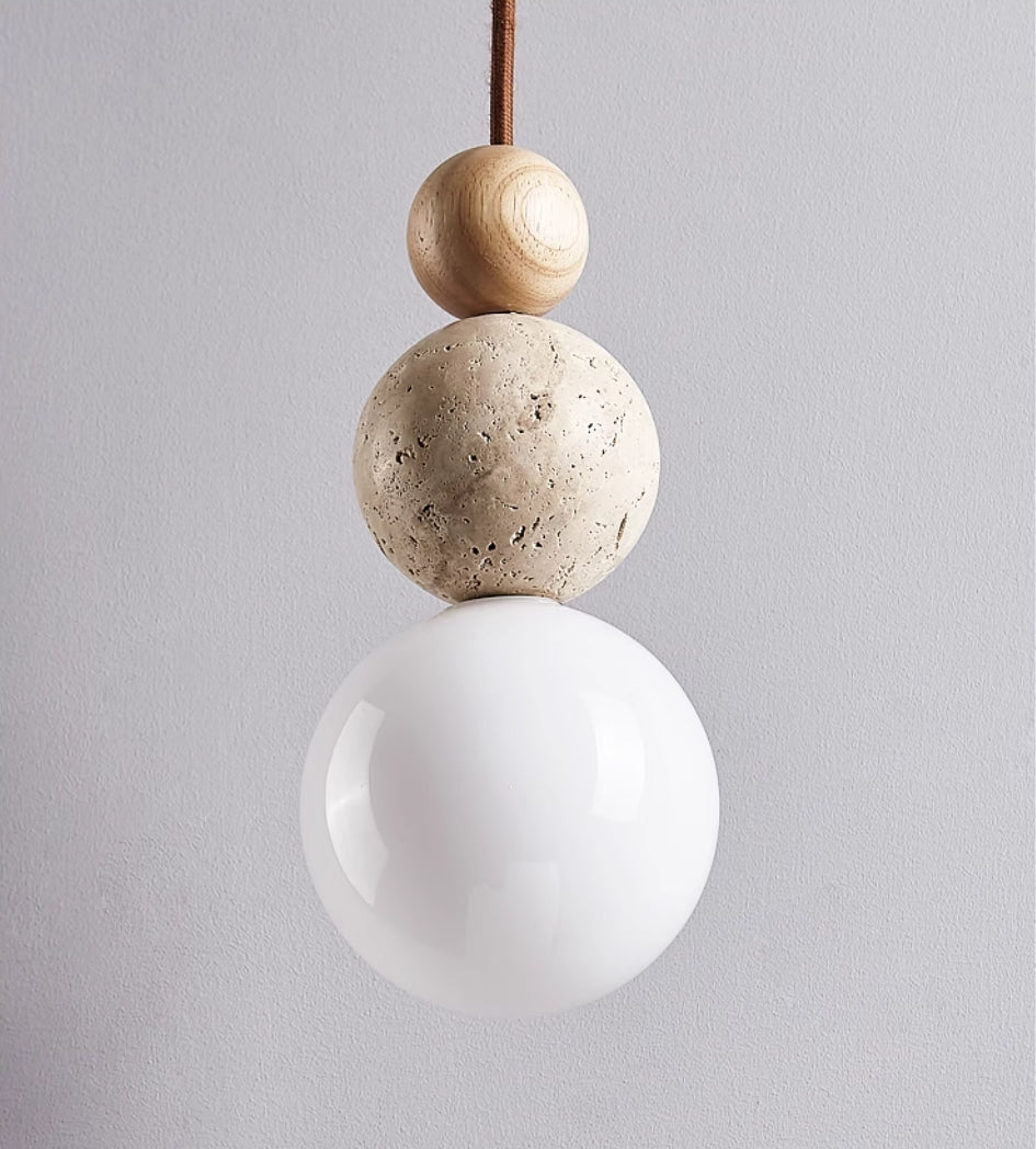 Travertine Natural Lava Stone Pendant Light – Elegant Rustic Lighting