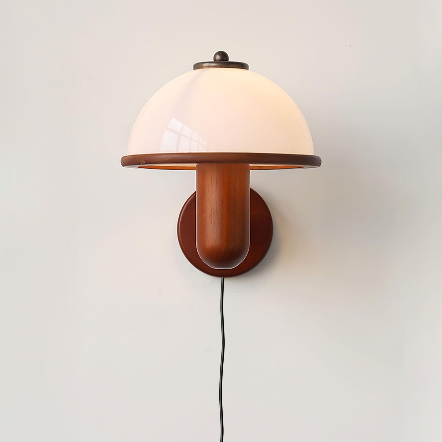 Mushroom Wood Wall Light – Elegant Oak Finish with Soft LED Glow