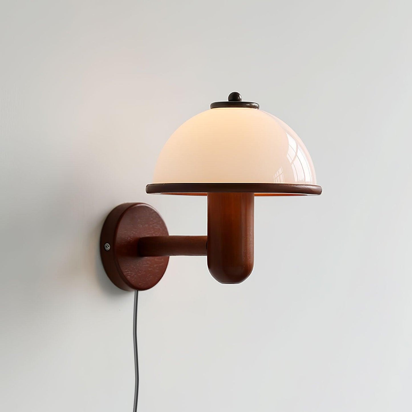 Mushroom Wood Wall Light – Elegant Oak Finish with Soft LED Glow