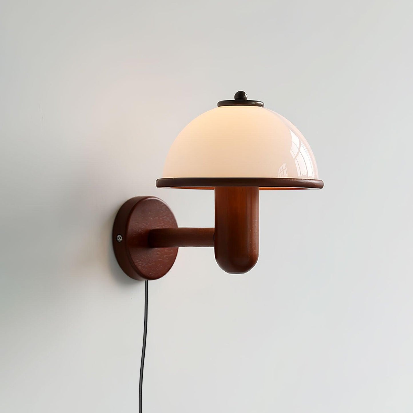 Mushroom Wood Wall Light – Elegant Oak Finish with Soft LED Glow