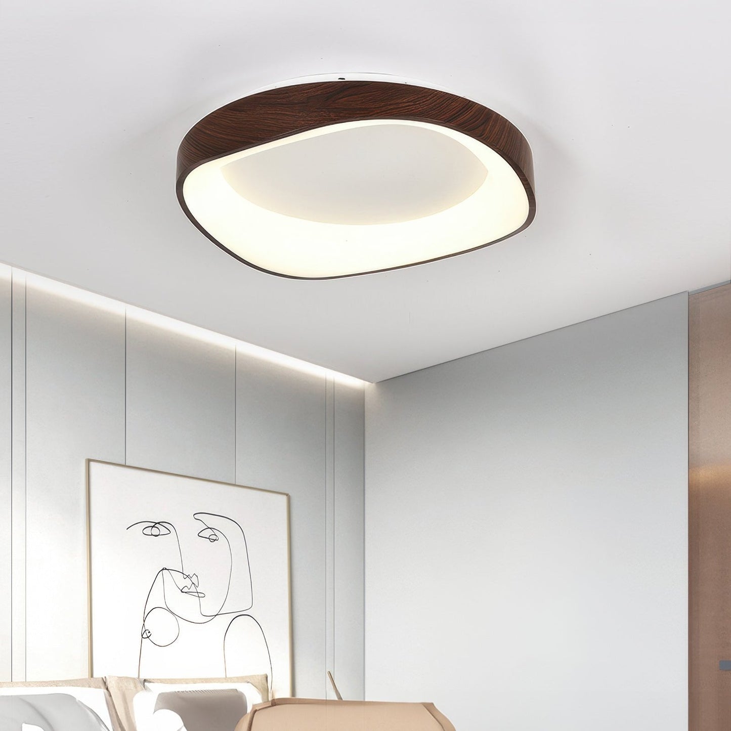 Nordic Wood Grain Ceiling Light – Elegant & Energy-Efficient LED Illumination