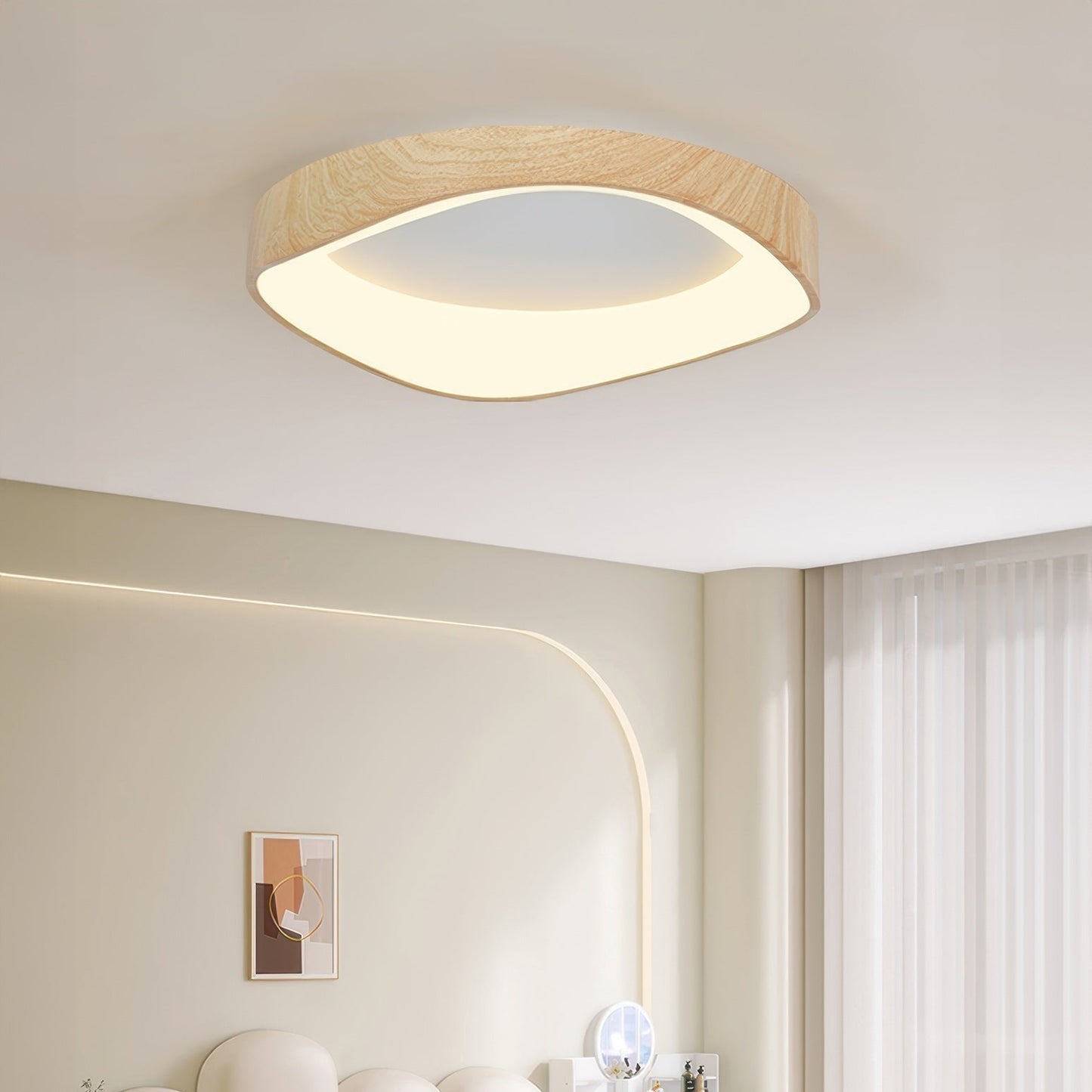 Nordic Wood Grain Ceiling Light – Elegant & Energy-Efficient LED Illumination