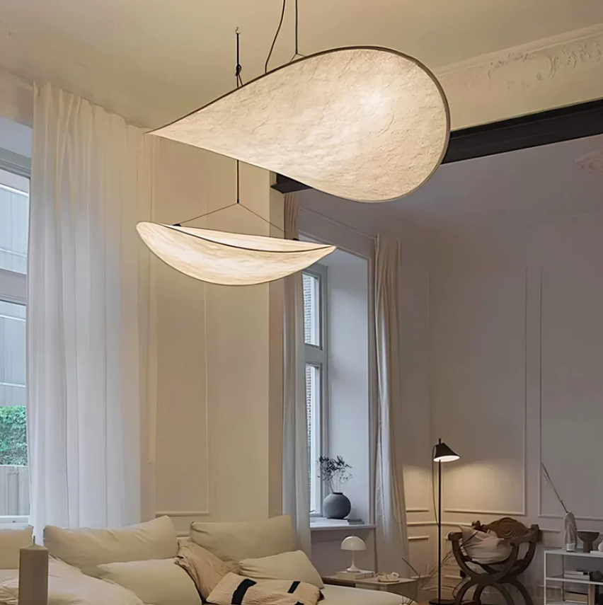 Veluna – Handmade Silk Ceiling Light for a Luxurious & Serene Ambiance