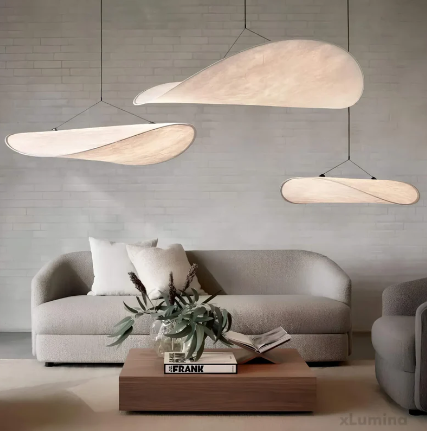 Veluna – Handmade Silk Ceiling Light for a Luxurious & Serene Ambiance