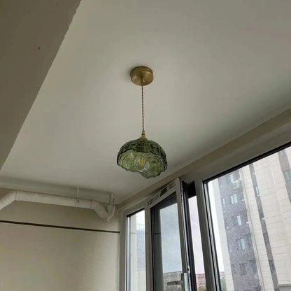 Elegant Glass Pendant Light – Modern Brass & Glass Hanging Lamp