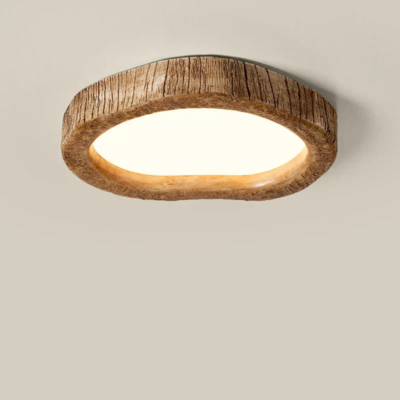 Rustic Wood-Effect LED Ceiling Light – Warm & Inviting Ambiance