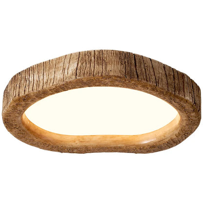 Rustic Wood-Effect LED Ceiling Light – Warm & Inviting Ambiance