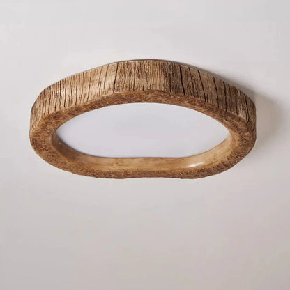 Rustic Wood-Effect LED Ceiling Light – Warm & Inviting Ambiance