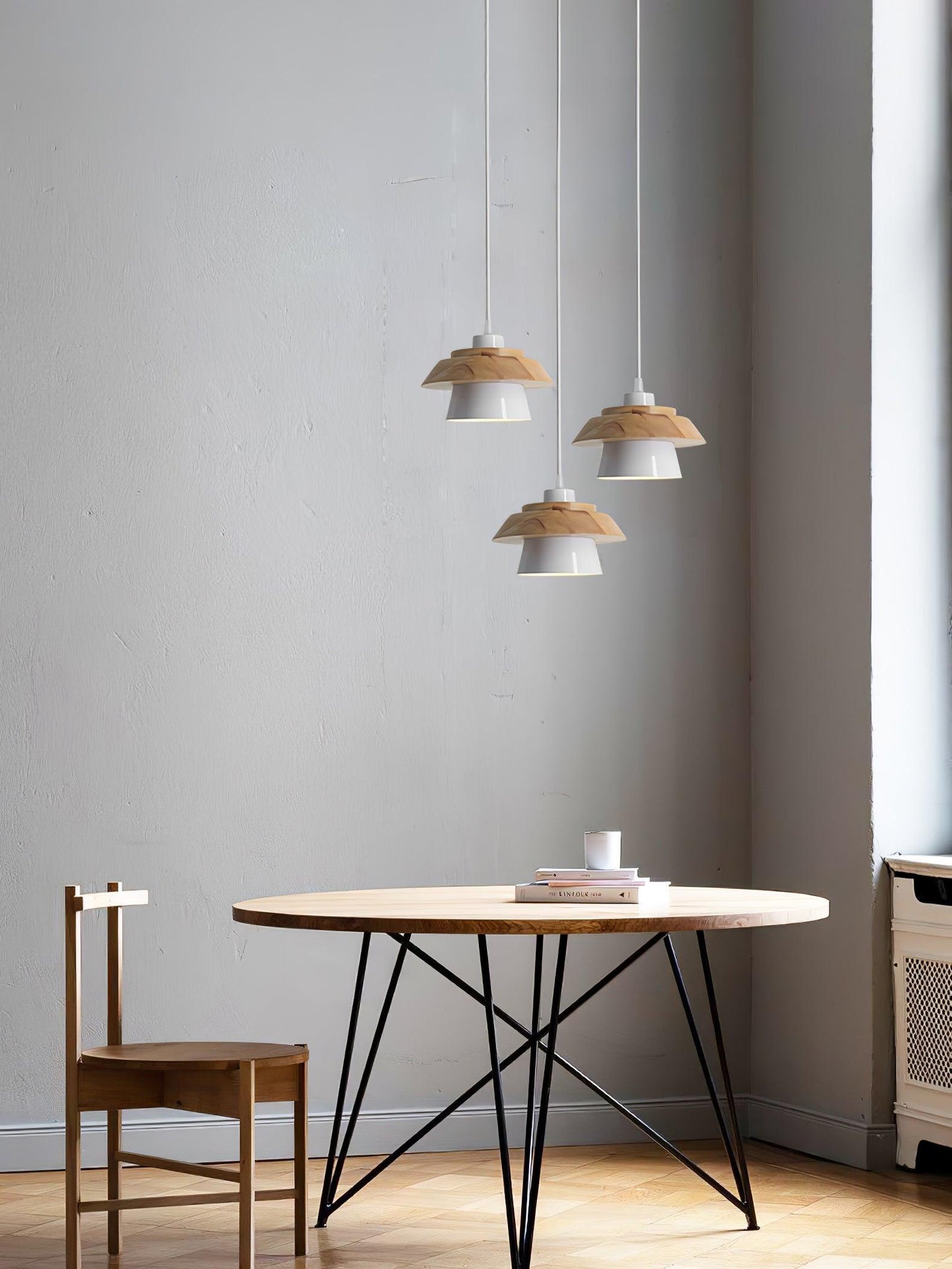 Stone & Wood Pendant Light – Natural Elegance for Modern Interiors