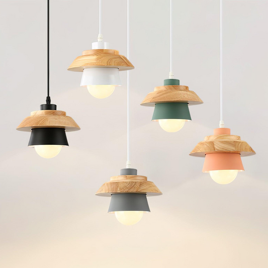 Stone & Wood Pendant Light – Natural Elegance for Modern Interiors