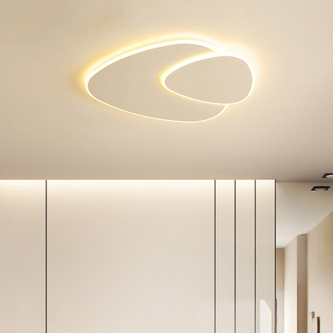 Modern Minimalist LED Ceiling Light – Elegant White Elliptical Design