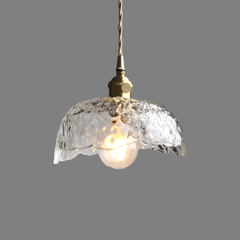 Elegant Glass Pendant Light – Modern Brass & Glass Hanging Lamp