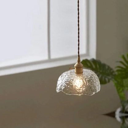 Elegant Glass Pendant Light – Modern Brass & Glass Hanging Lamp