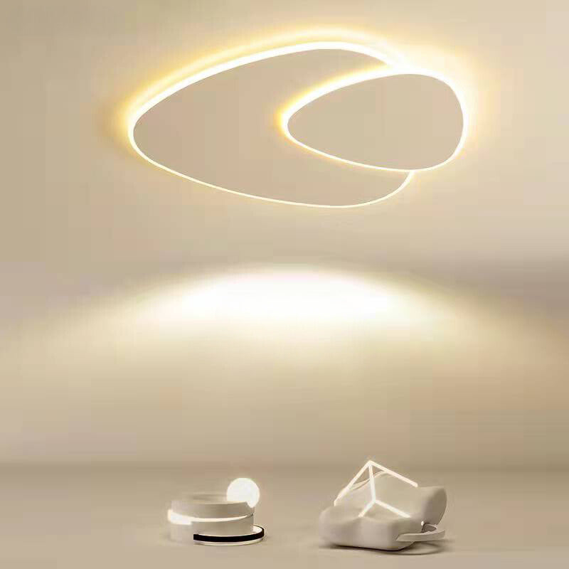 Modern Minimalist LED Ceiling Light – Elegant White Elliptical Design