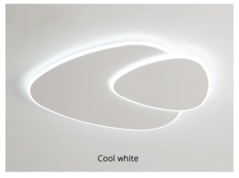 Modern Minimalist LED Ceiling Light – Elegant White Elliptical Design