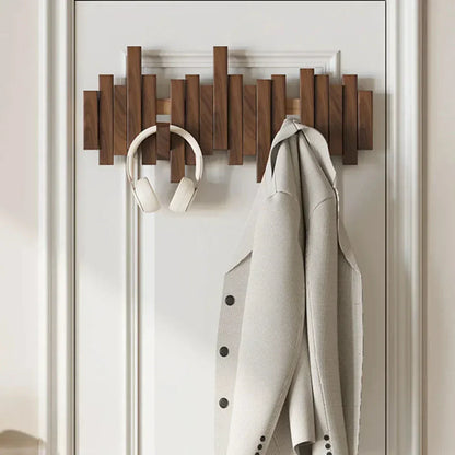 Wood Piano Coat Rack – Elegant Wall-Mounted Organizer for Keys, Coats, and Accessories