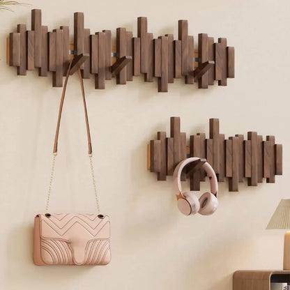 Wood Piano Coat Rack – Elegant Wall-Mounted Organizer for Keys, Coats, and Accessories