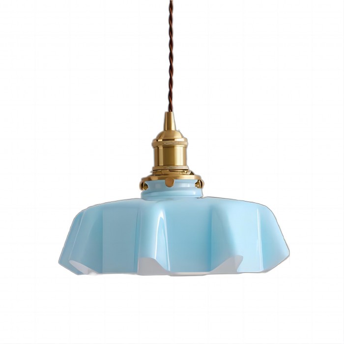 Floral Retro Glass Pendant Light – Vintage Elegance with Timeless Charm